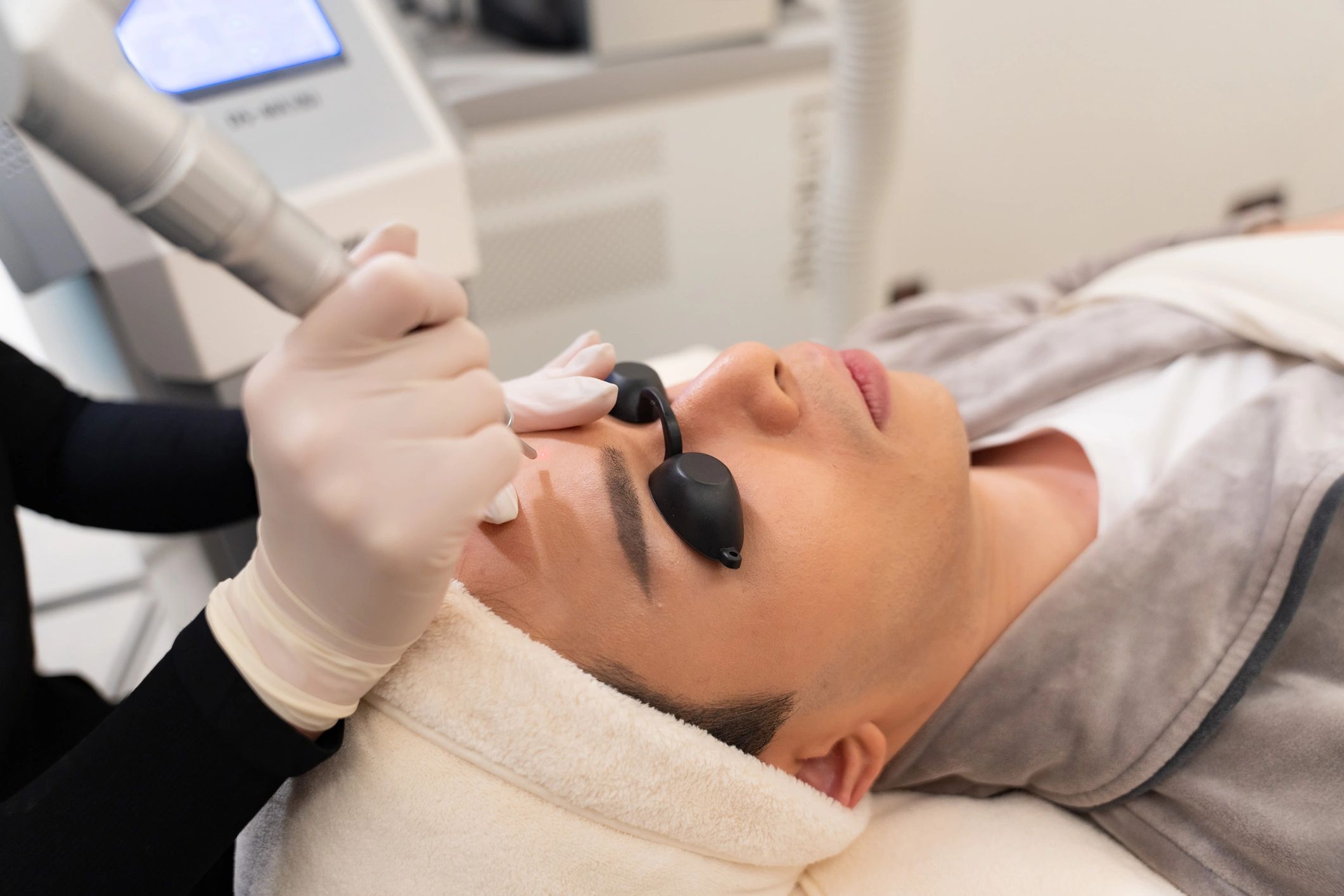 Advanced aesthetic skincare treatment in progress